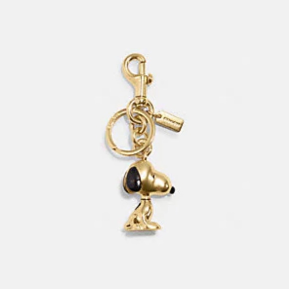 Coach X Peanuts Gold/Multicolored Snoopy Keychain Fob Bag Charm - Picture 9 of 10